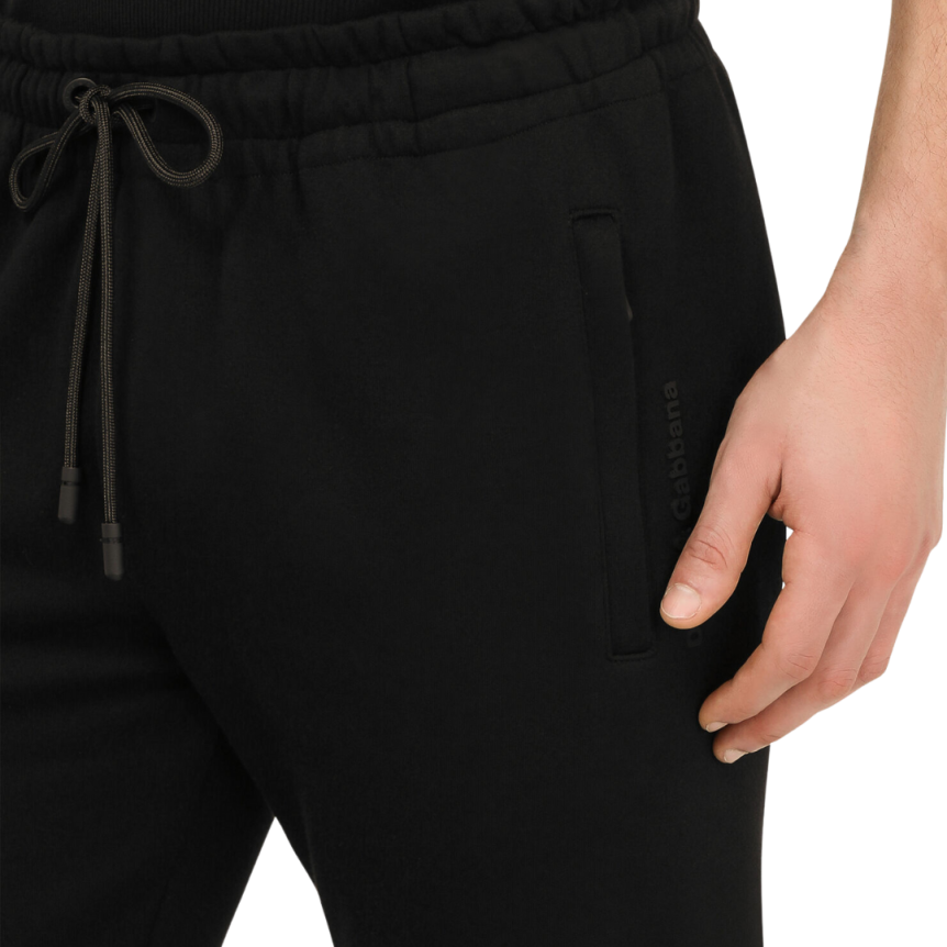 Pantalon De Jogging DOLCE & GABBANA En Jersey coton noir Ecusson DG