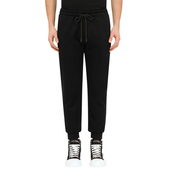 Pantalon De Jogging DOLCE & GABBANA En Jersey coton noir Ecusson DG