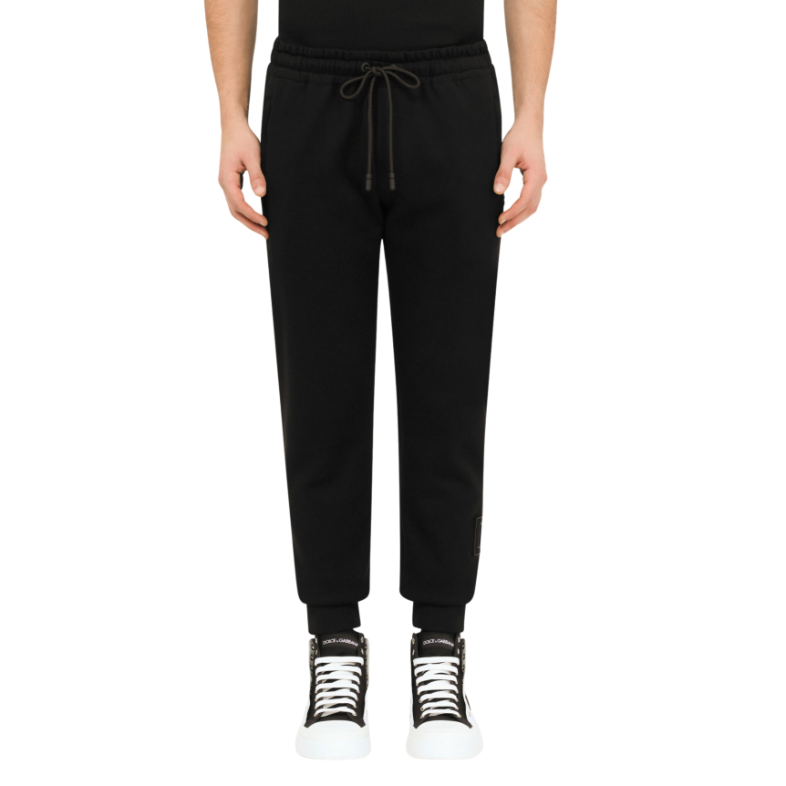 Pantalon De Jogging DOLCE & GABBANA En Jersey coton noir Ecusson DG