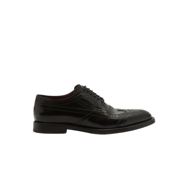 Derbies DOLCE & GABBANA classiques cuir noir bout fleuri