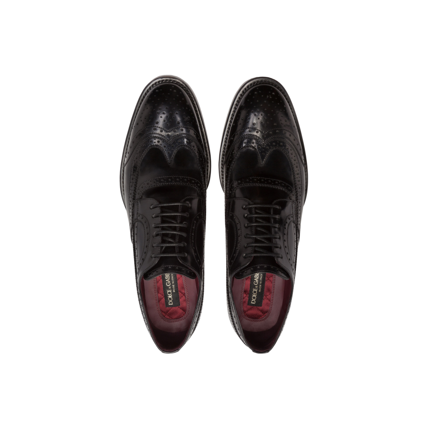 Derbies DOLCE & GABBANA classiques cuir noir bout fleuri