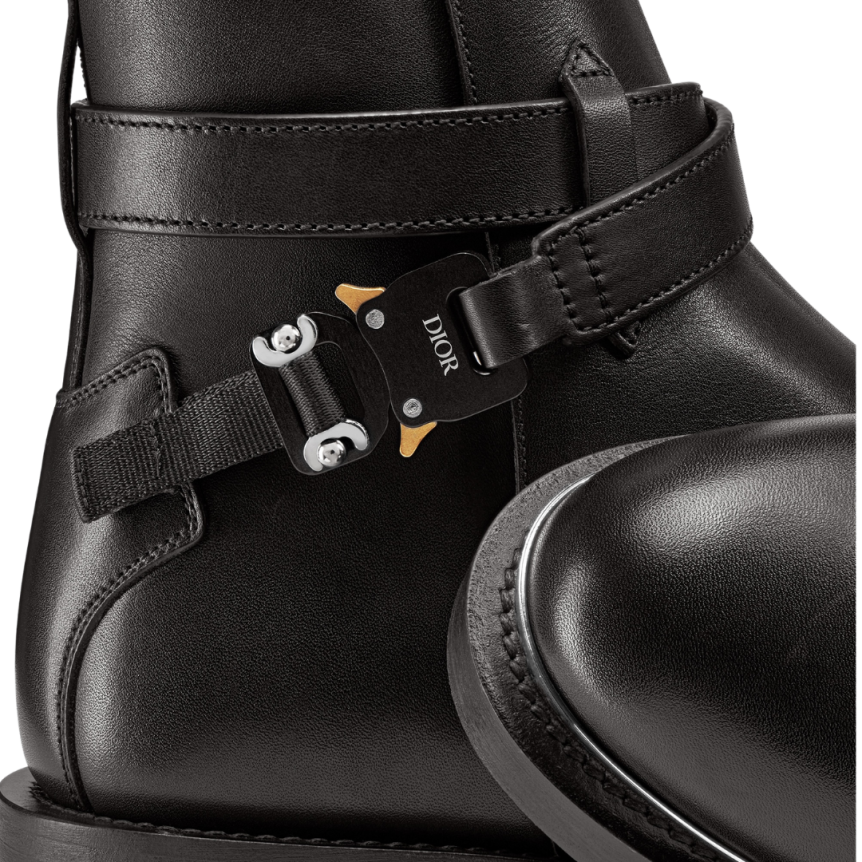 Bottines Boots DIOR Evidence Cuir veau lisse noir boucle