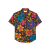 Chemise manches courtes Col Yves Coton Fleurs multicolores