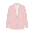 Veste de costume un bouton laine mohair rose pastel