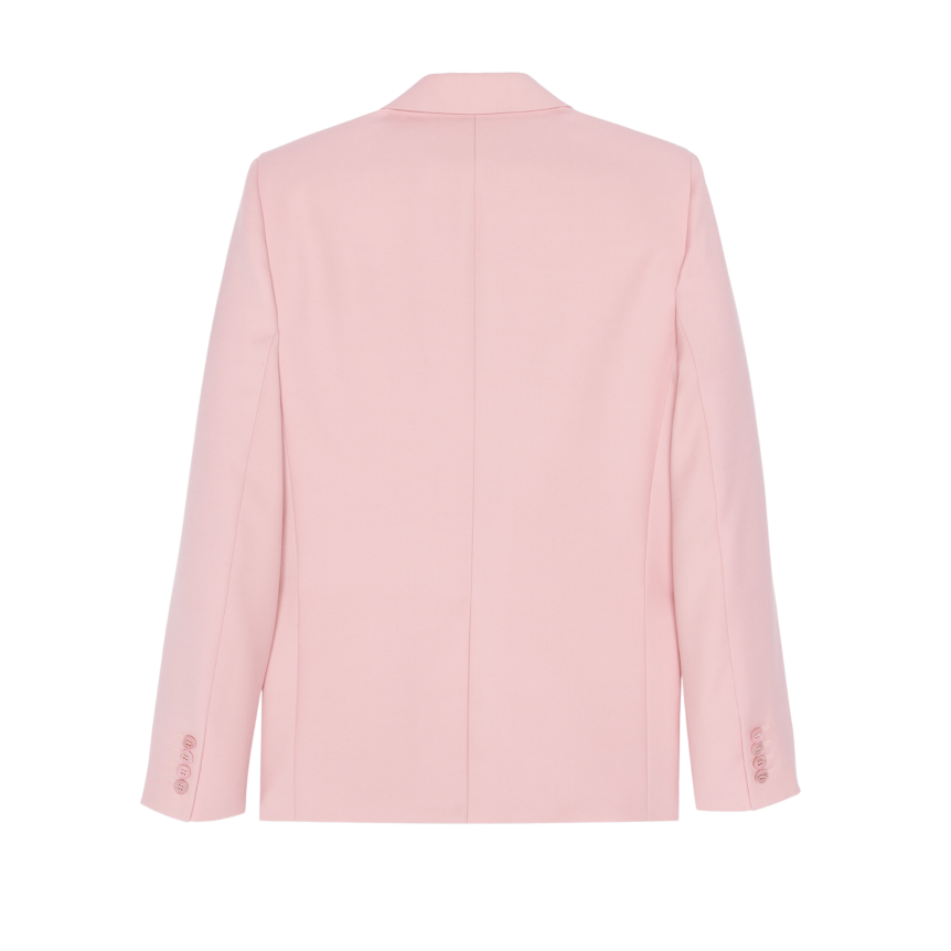 Veste de costume SAINT LAURENT un bouton laine mohair rose pastel