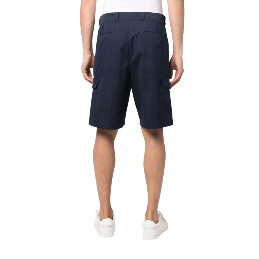 PRADA Bermuda Cargo coton bleu marine poches