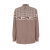 Chemise soie vichy pied de poule blanc marron chaîne Fendi O’Lock