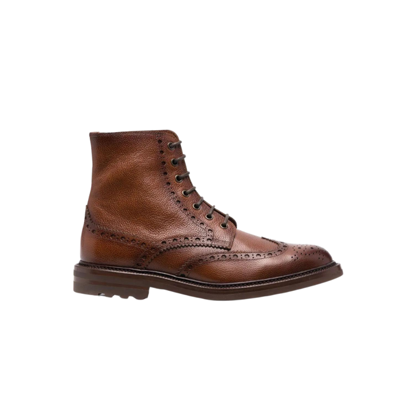 Bottines Lacets Cuir Marron...