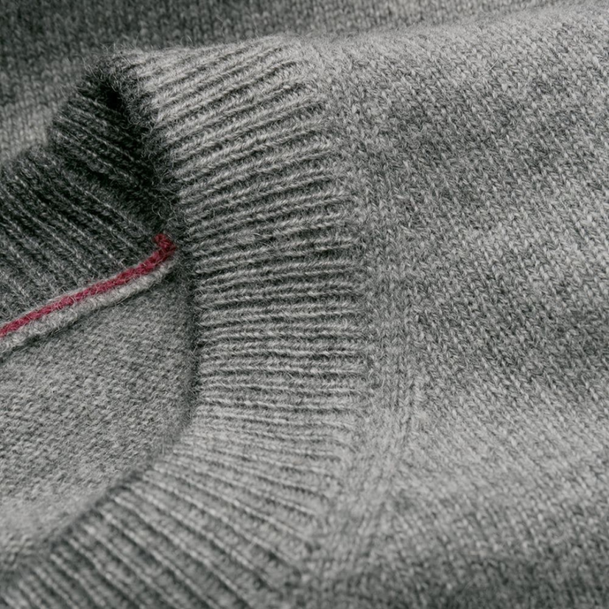 Pull Ras Du Cou Gris Cachemire