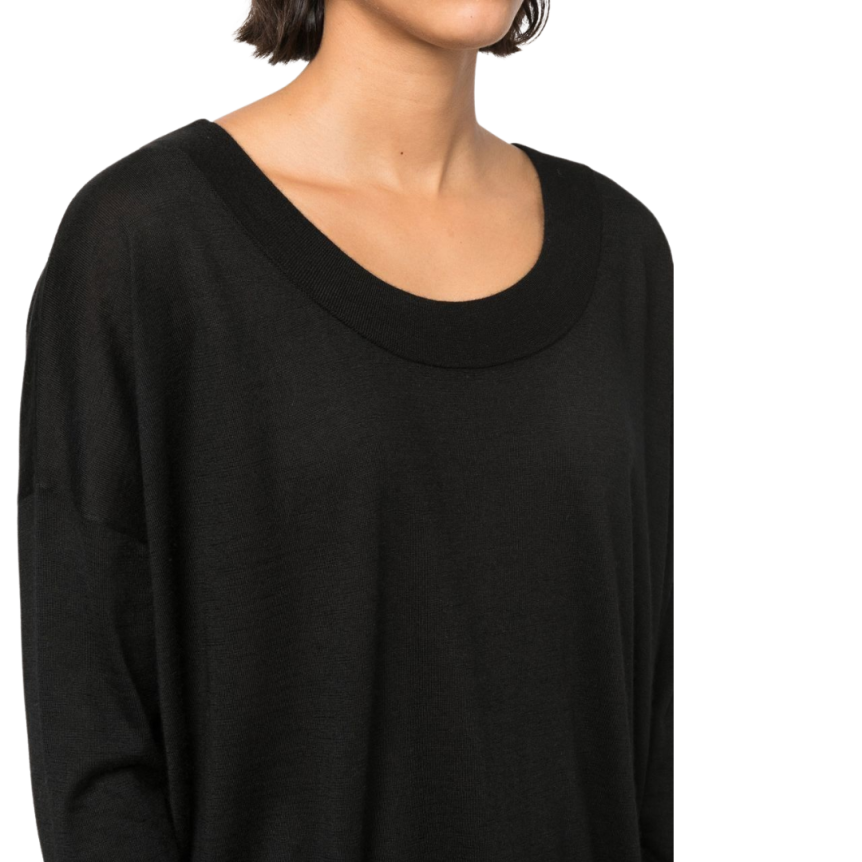 Pull Ras du Cou Col Bateau Noir Brunello Cucinelli