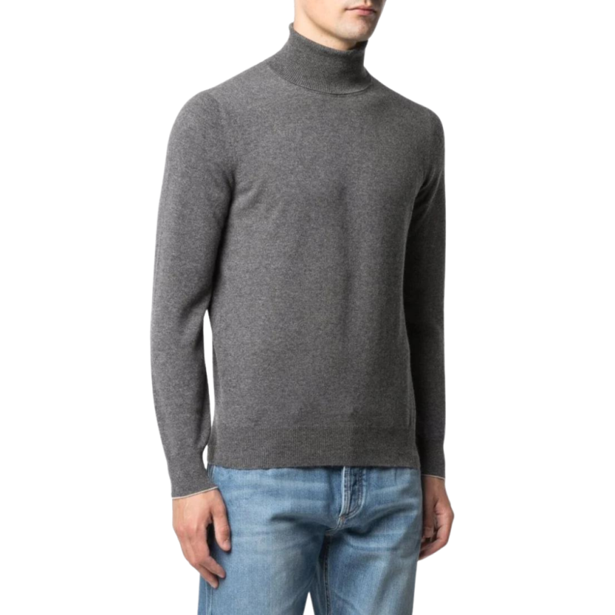 Pull Col Roulé Gris Cachemire Brunello Cucinelli