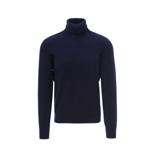 Pull Col Roulé Bleu Marine Cachemire Brunello Cucinelli