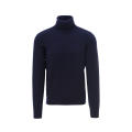 Pull Col Roulé Bleu Marine Cachemire