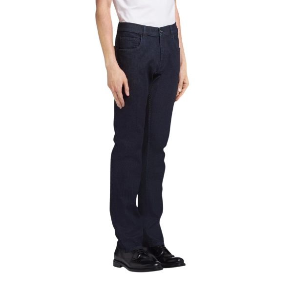 Jean PRADA slim à taille mi-haute denim bleu indigo