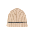 Bonnet cachemire côtelé beige
