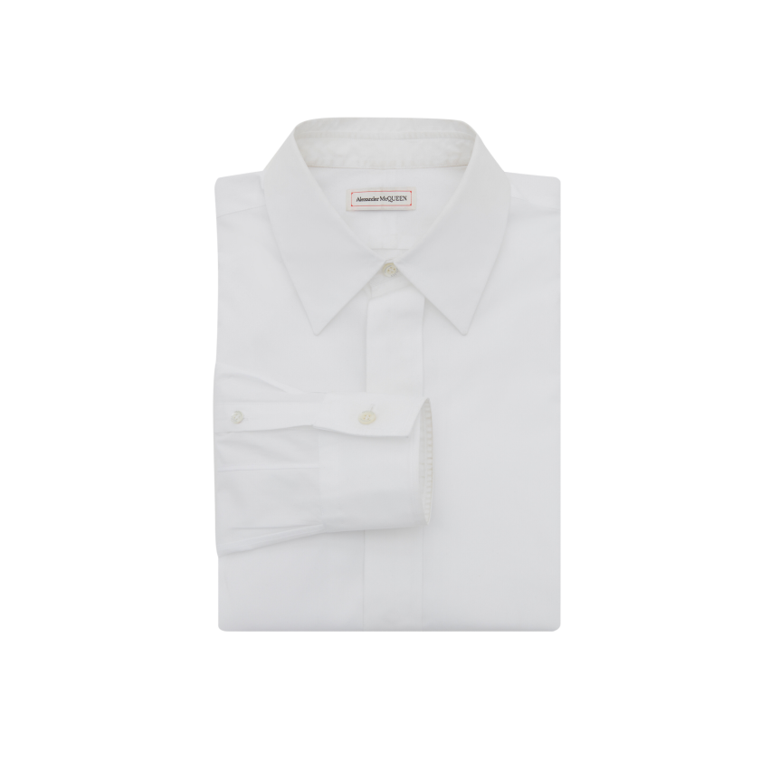 Chemise ALEXANDER MCQUEEN manches longues popeline coton blanc