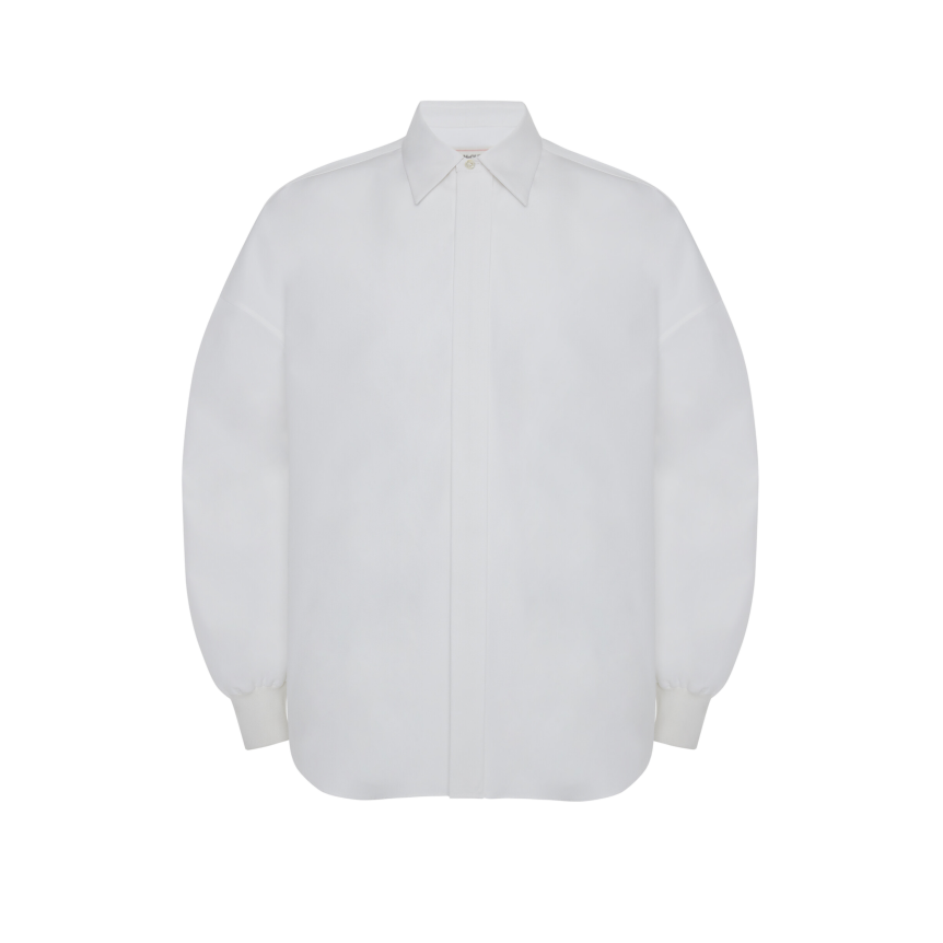 Chemise ALEXANDER MCQUEEN manches longues popeline coton blanc