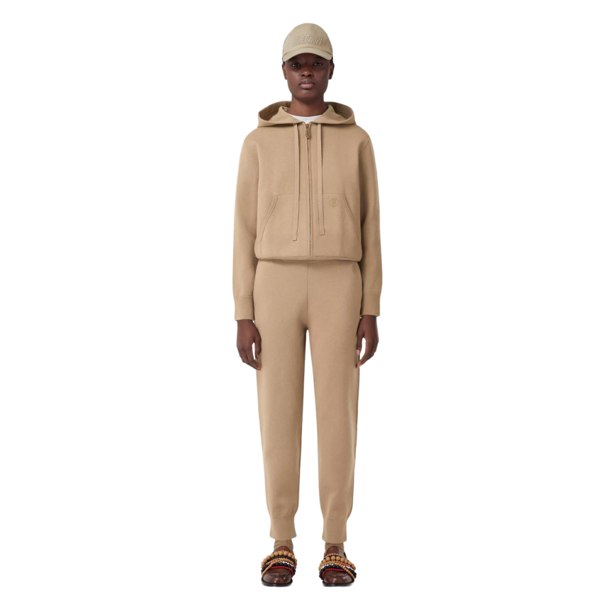 Pantalon jogging BURBERRY Larkan cachemire coton Camel Monogram