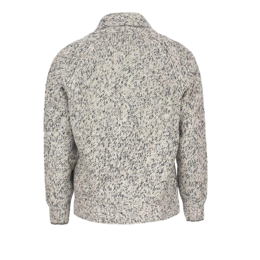 Cardigan BRUNELLO CUCINELLI boutons maille laine cachemire gris chiné bleu