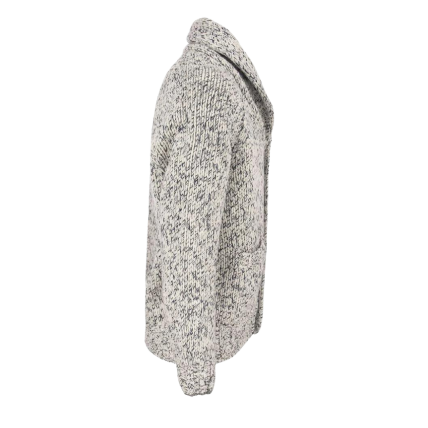 Cardigan BRUNELLO CUCINELLI boutons maille laine cachemire gris chiné bleu