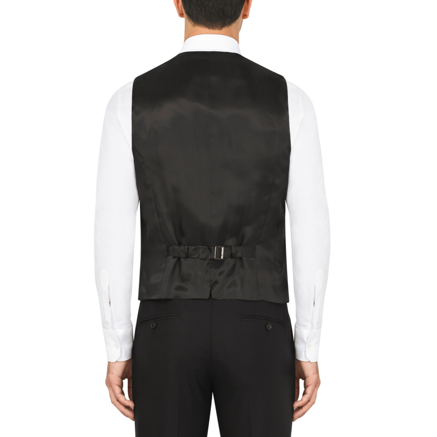 Costume 3 pièces Martini bleu marine Dolce Gabbana Veste à revers Gilet Pantalon