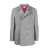 Manteau court Caban croisé laine chevrons gris clair