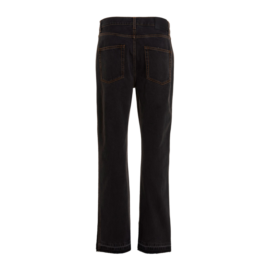 Pantalon Jeans ALEXANDER MCQUEEN denim coton noir bas franges