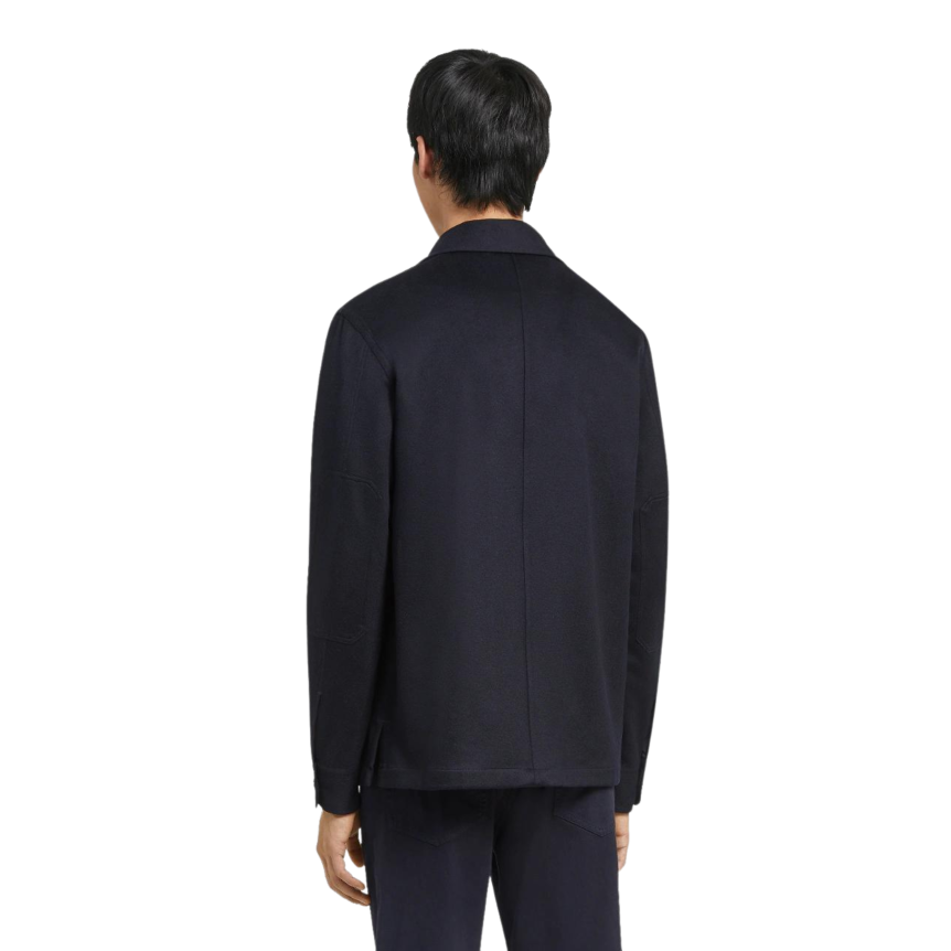 Surchemise ZEGNA Oasi Cachemire Bleu marine Poche plaquée