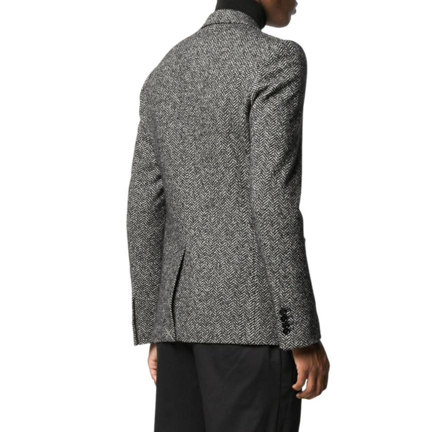 Veste déstructurée en jersey à chevrons noir gris