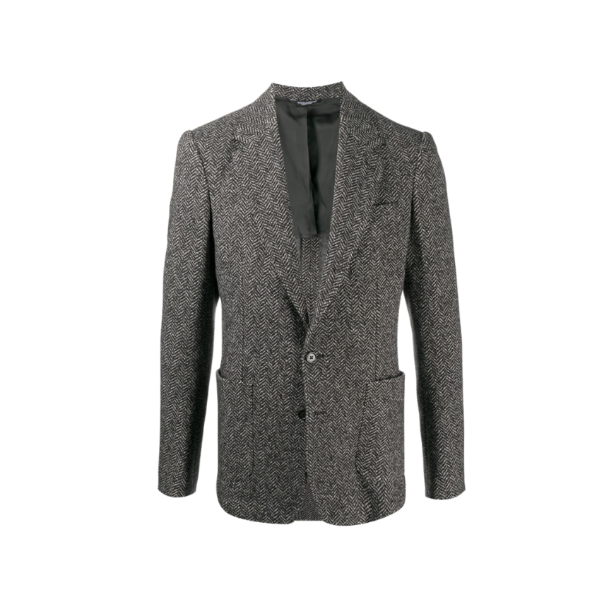 Veste déstructurée en jersey à chevrons noir gris