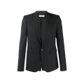 Blazer à rayures métallisées laine noire argent