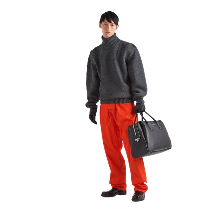 Pantalon PRADA large re-nylon orange