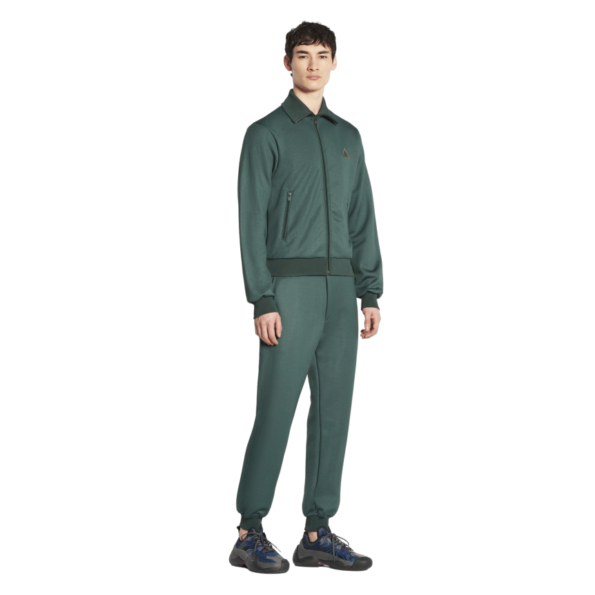 Jogging LANVIN brodé logo triangle laine mélangé vert foncé