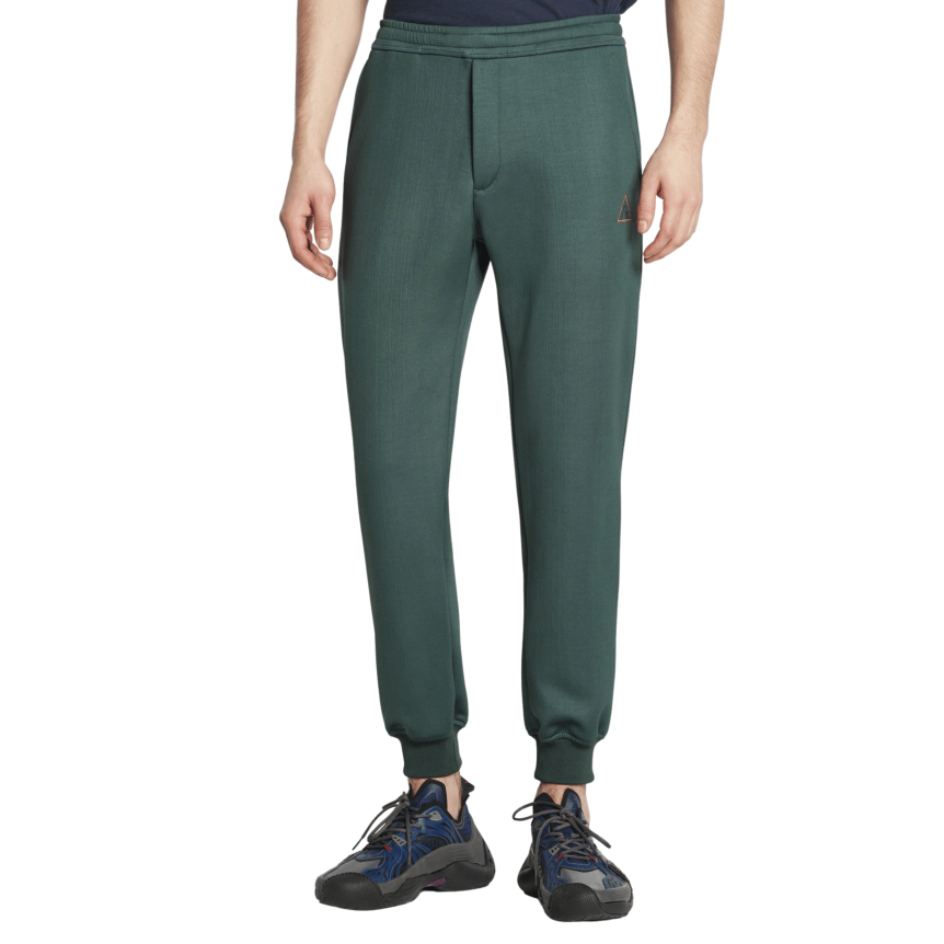 Jogging LANVIN brodé logo triangle laine mélangé vert foncé