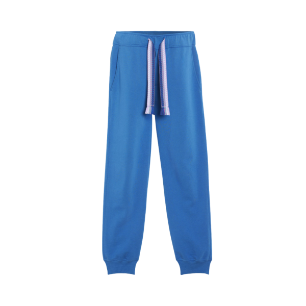 Pantalon Jogging LANVIN Curb Lace Jersey coton bleu cordon