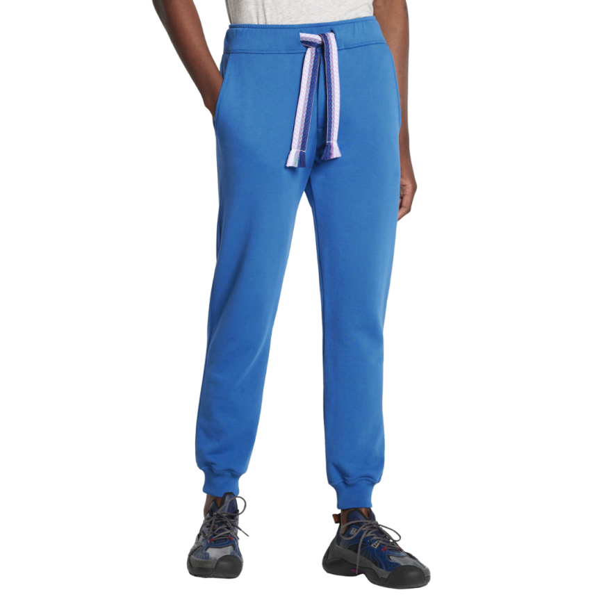 Pantalon Jogging LANVIN Curb Lace Jersey coton bleu cordon