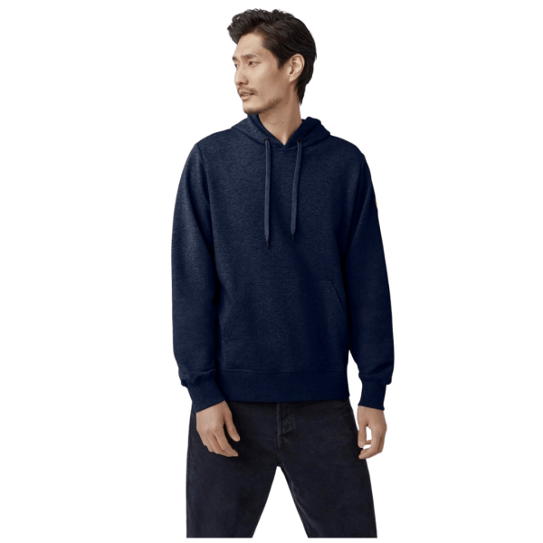 Sweat-shirt à capuche CANADA GOOSE Huron coton bleu marine