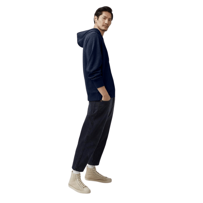 Sweat-shirt à capuche CANADA GOOSE Huron coton bleu marine