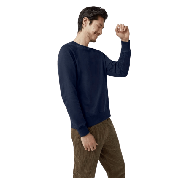 Pull Sweatshirt CANADA GOOSE col rond Huron Coton Bleu marine