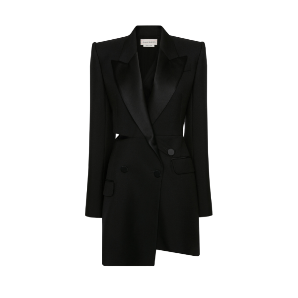 Robe Alexander Mcqueen de Smoking Noire Fendue
