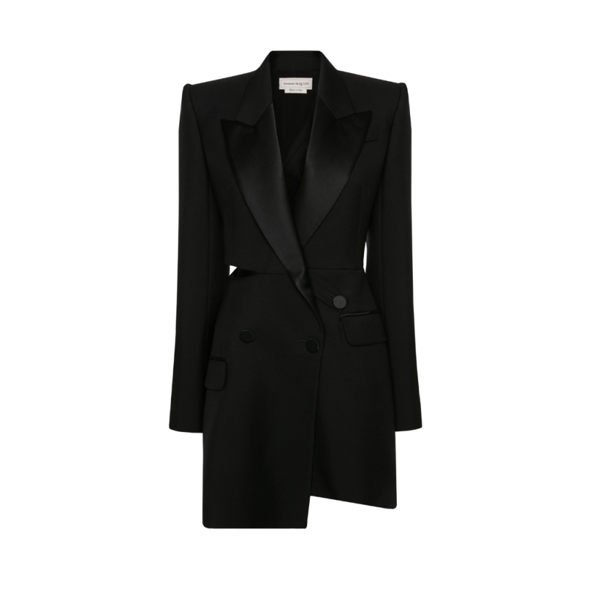 Robe Alexander Mcqueen de Smoking Noire Fendue