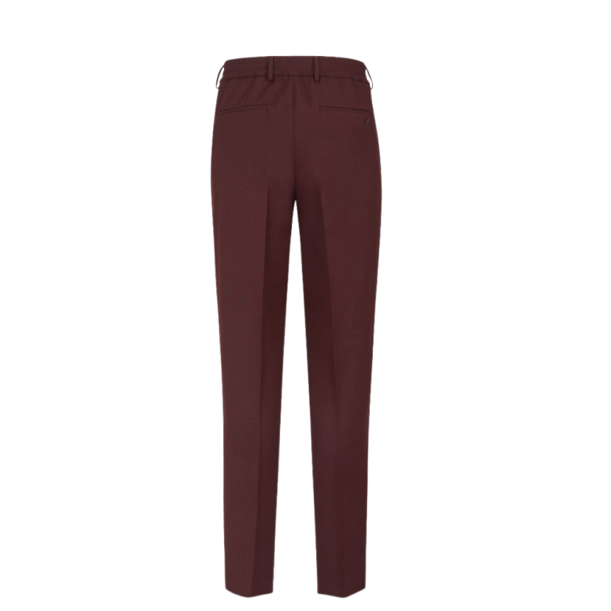 Pantalon droit FENDI laine bordeaux taille élastique