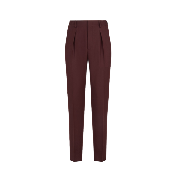 Pantalon droit FENDI laine bordeaux taille élastique