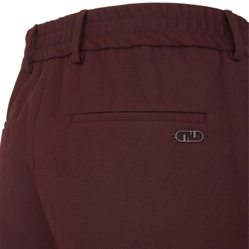 Pantalon droit FENDI laine bordeaux taille élastique