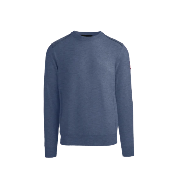Pull CANADA GOOSE Dartmouth col rond coton bleu jeans