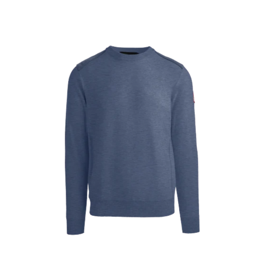 Pull CANADA GOOSE Dartmouth col rond coton bleu jeans