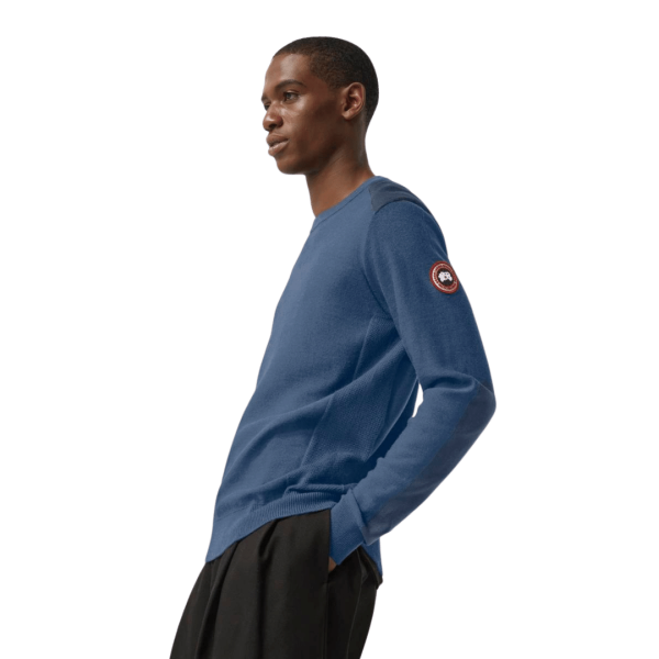 Pull CANADA GOOSE Dartmouth col rond coton bleu jeans