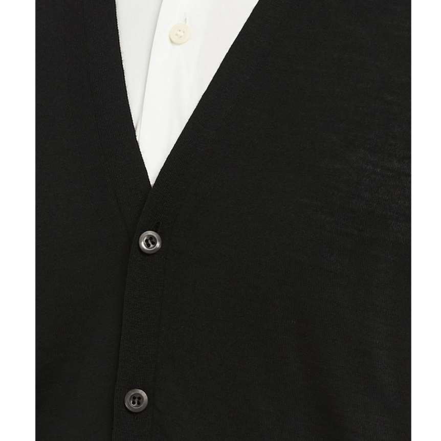 Cardigan PRADA boutons col V laine vierge noire