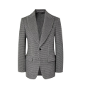 Blazer laine cachemire mélangé pied-de-poule noir blanc