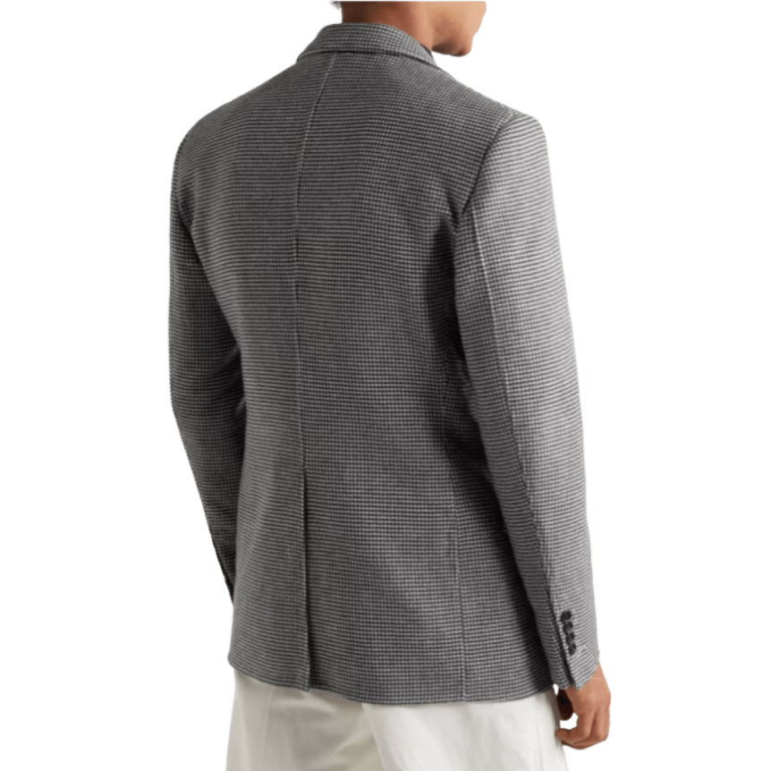 Blazer TOM FORD laine cachemire mélangé pied-de-poule noir blanc